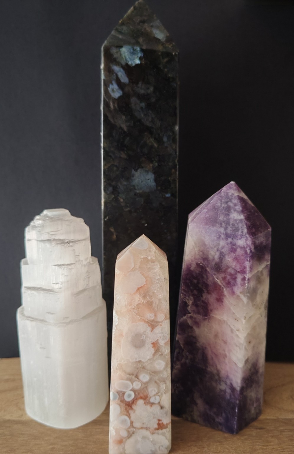 Jan’s collection of four crystal towers