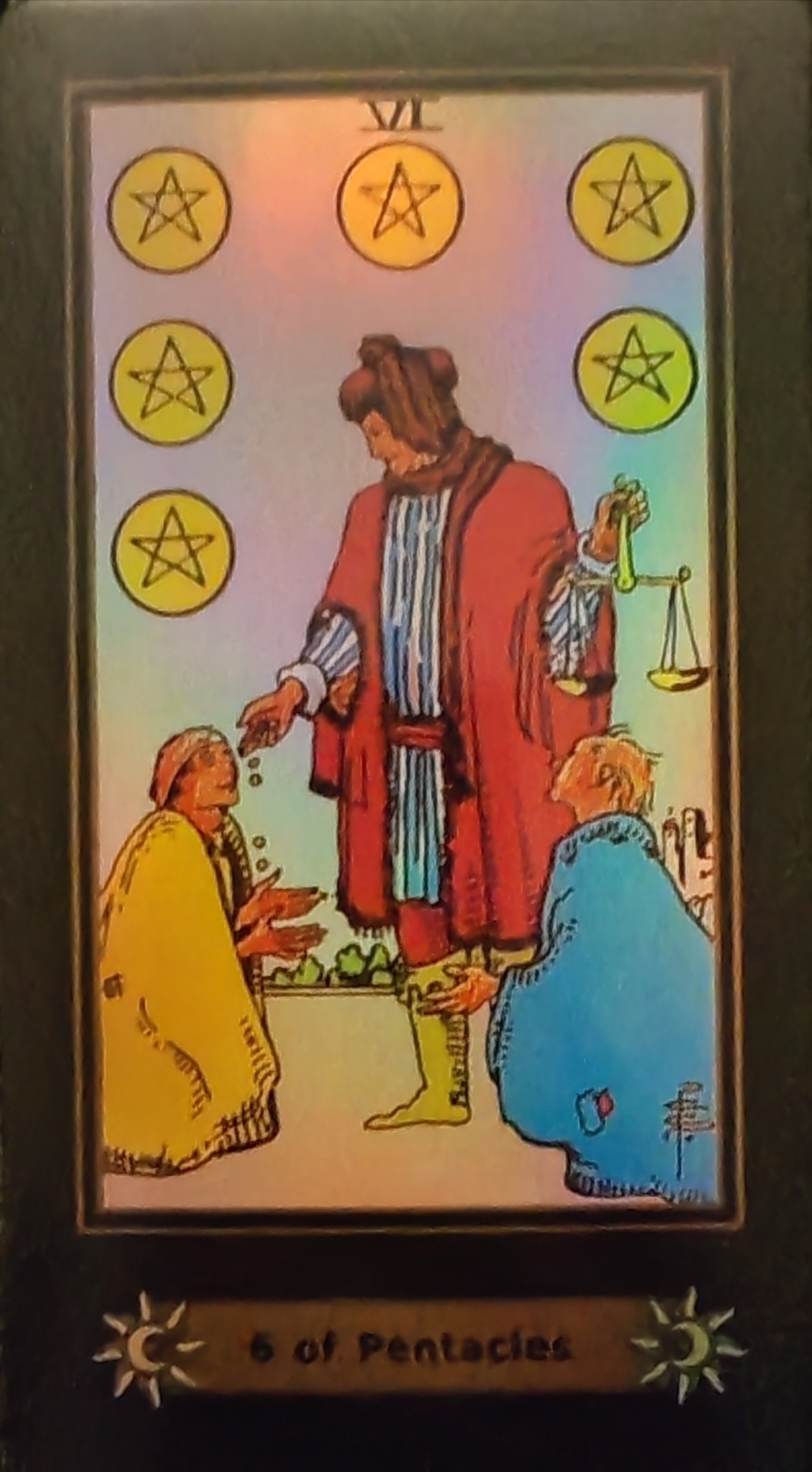 Six of Pentacles Tarot card from Jan’s deck